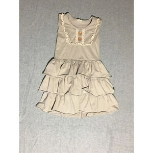 Toddler Tutu & Lulu Dress Size 7-8 Years Sage Green Tiered Dress Tank Top Style
